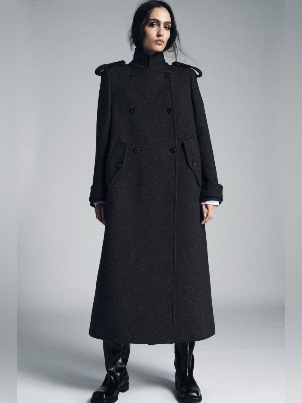NEW. Zara Long Wool Coat. NWT